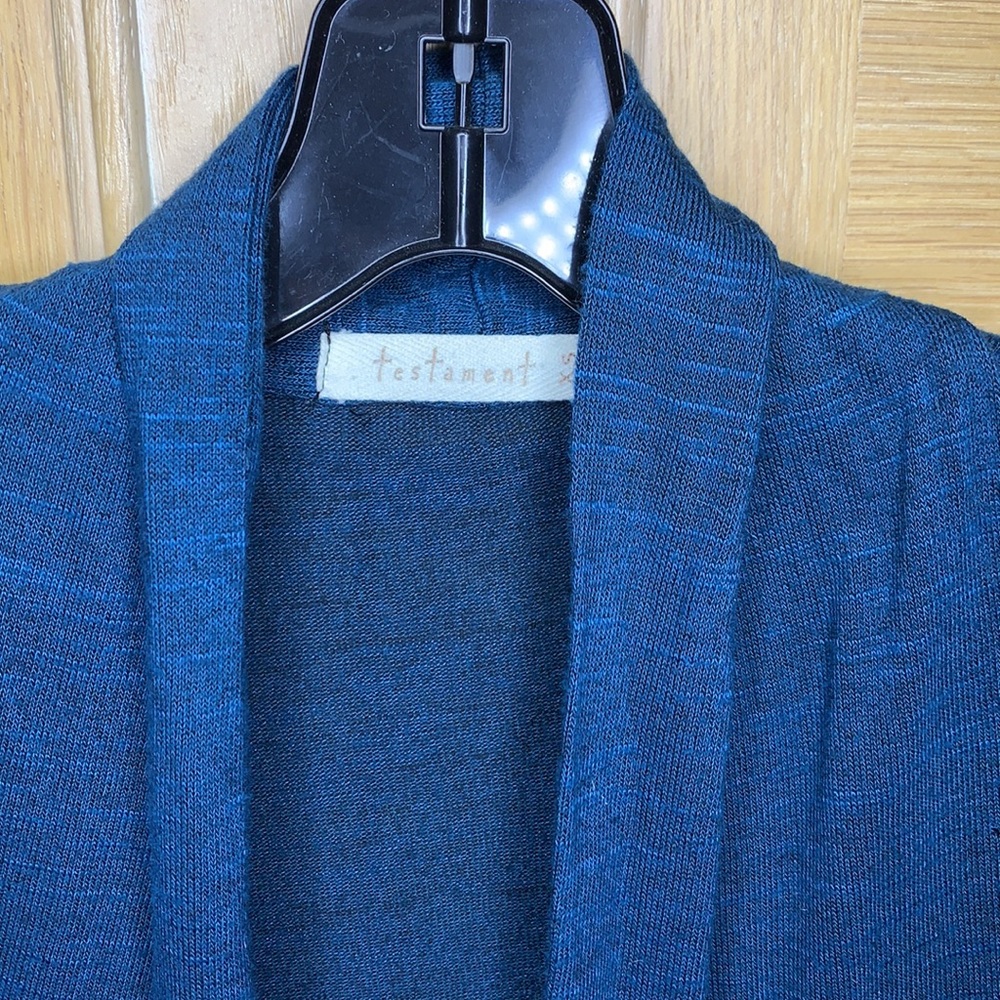 Deep teal pleated cardigan
